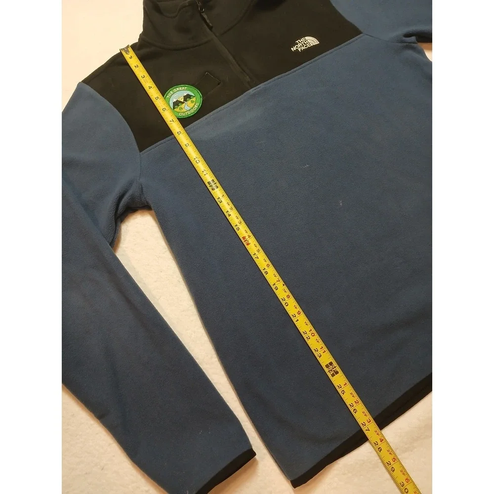 The North Face Glacier 1/4 Zip Fleece Jacket Men Medium Blue Black Pullover